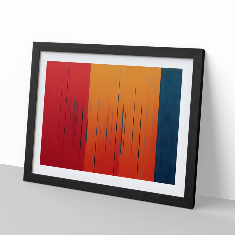 Single Picture Frame Painting, 46cm H x 64cm W, Black Framed