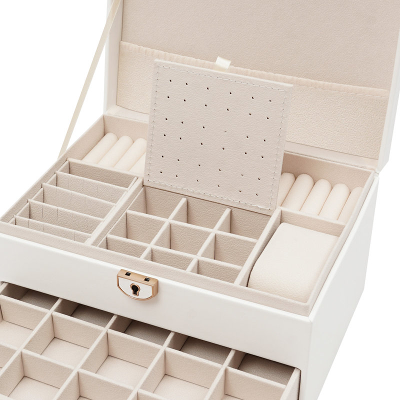 3-layer Jewelry Watch Organizer Box, White