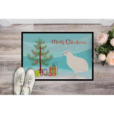 Tapis de porte de noël pour l’extérieur antidérapant texas quail Karina