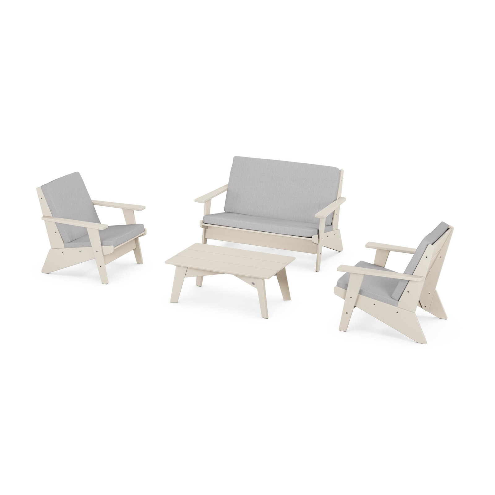 POLYWOOD® Riviera 4-Person Patio Seating Group, Sand, Granite