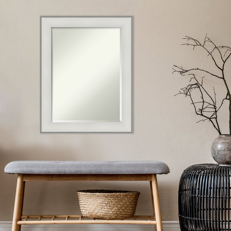 Dyana Flat Wall Mirror, 29" x 23", White