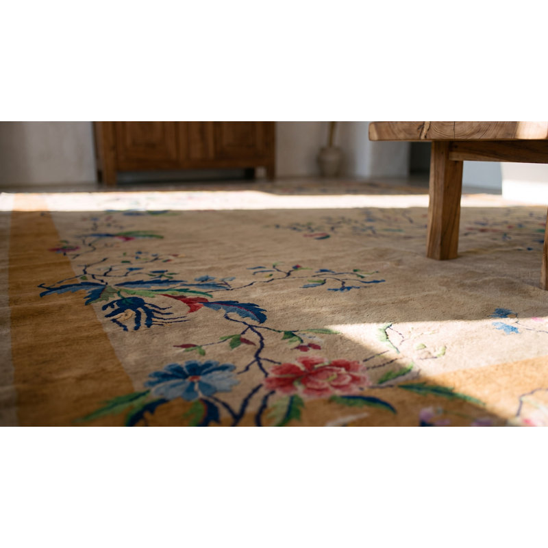 Light Soft Gray Color Big Size Antique Chinese Art Deco Carpet