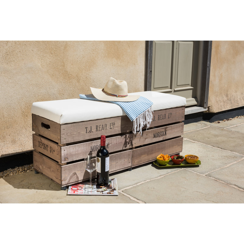 Chambersville Solid Wood Pine Outdoor Bench, White, 46cm H X 97cm W X 37cm D