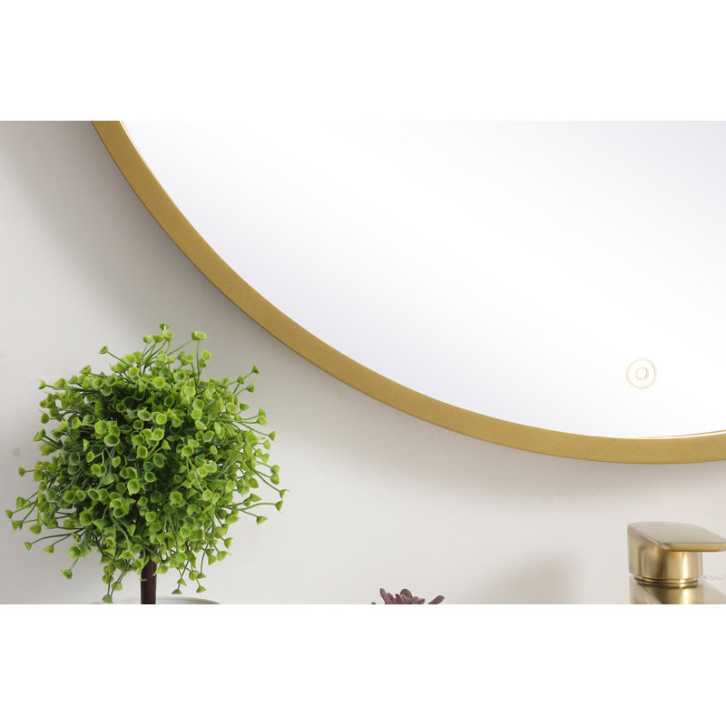 Miroir de salle de bain Pickard, 32 po x 32 po, Laiton