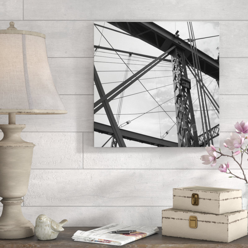 Pont-fils noir blanc-impression sur toile, H 20 po x l 20 po