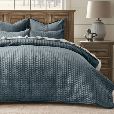 Cross-Stitch Velvet Quilt Set 3 Pieces