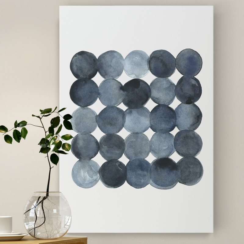 «Blue Grey Density I», peinture sur toile, H 12 po x l 8 po, Toile tendue, Sans cadre