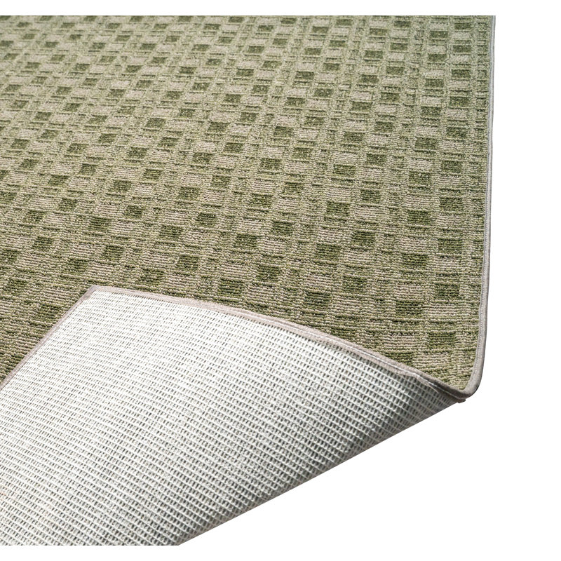 Abstract Indoor/Outdoor Commercial Colour Rug - Green, Hexagon 5'