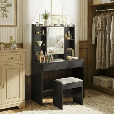Makeup Vanities With Power Outlets, Dimmable Led Lights by Ebern Designs