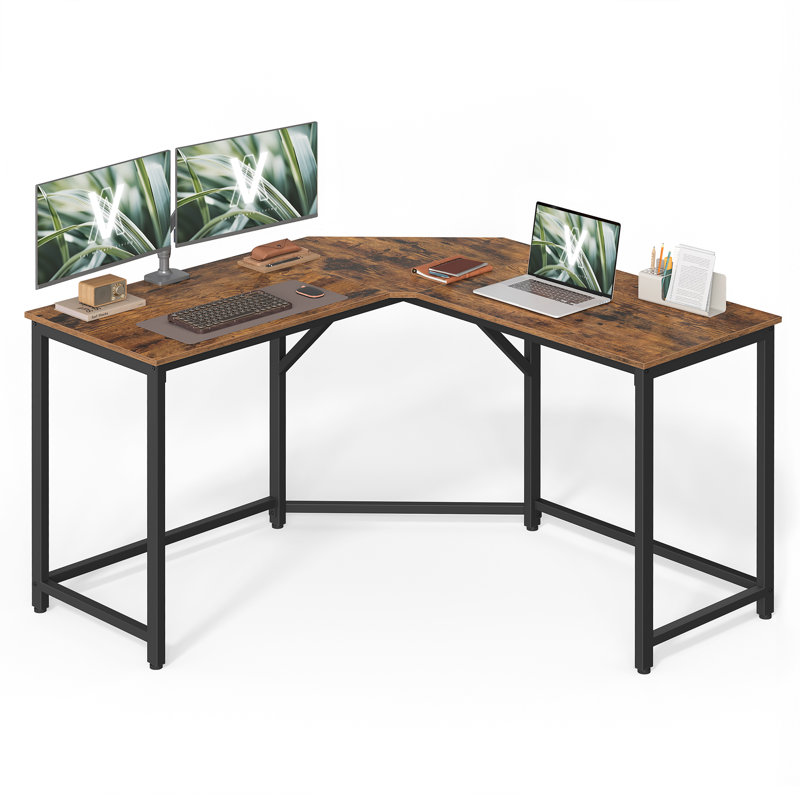 L-Shaped Metal Base Computer Desk