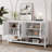 Elegant Retro Console Table/Storage Cabinet/Sideboard With Mirrored Doors-1097788166