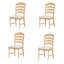 Chaises de salle à manger rembourrées 4 pièces Vintage