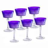 Colored Champagne Coupe Glasses - Amethyst , Stemmed Martini Glassware,  Set of 6 - 8.7 oz.