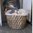 Green Wicker Decorative Storage Basket with Handles – Woven Organizer for Functional Home Organization-1372796800