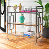 Palvi Tempered Glass Bar Cart