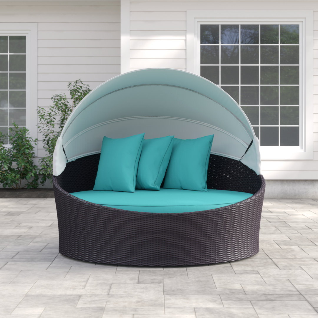 Modway Siesta Canopy Outdoor Patio Daybed Modway Cushion Color: Turquoise