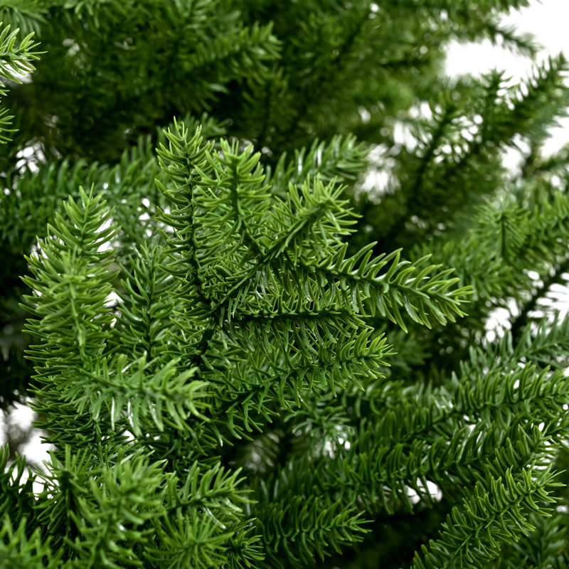 Arbre de Noël en épinette de qualité supérieure 7 pi avec branches articulées non éclairées avec base en métal pliable