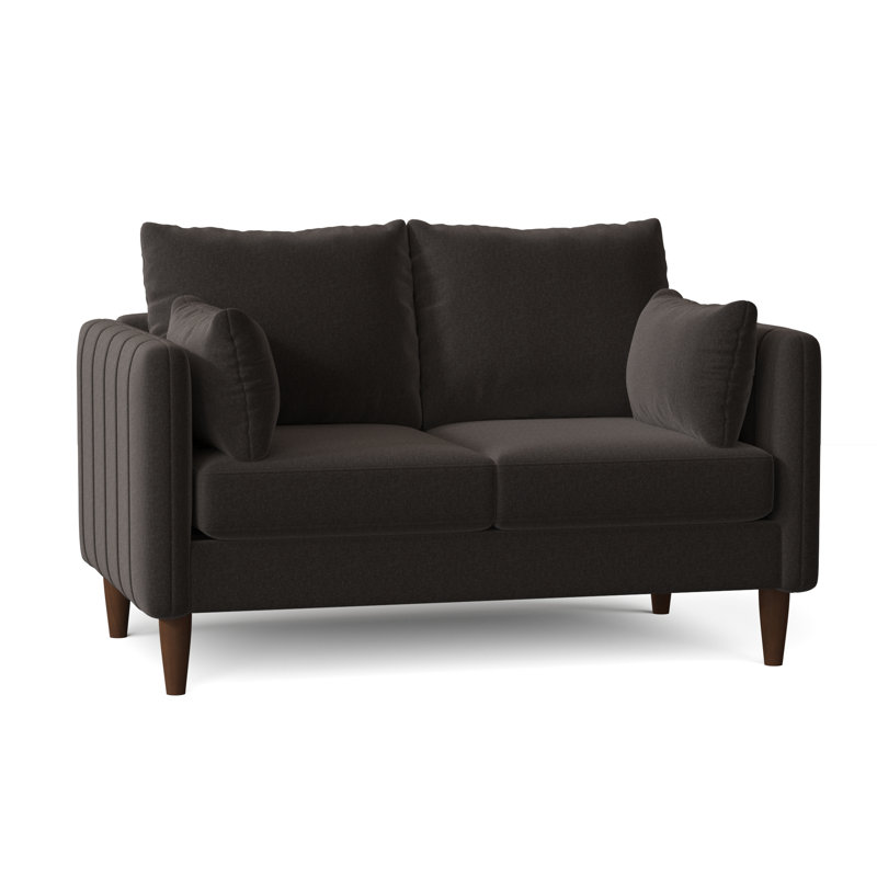 Kaveen Upholstered 58'' Loveseat, Walnut, Giovanna Pewter