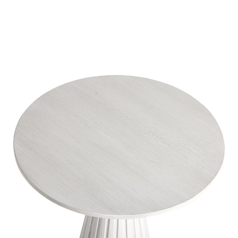  Pedestal Small Drink Round Martini Table for Living Rooms or Bedrooms, White
