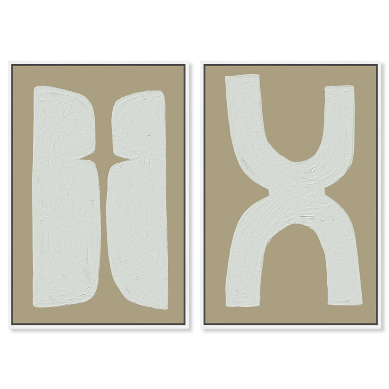 Opposite Lovers Set by Oliver Gal, White Floater Frame, 21"H x 31"W