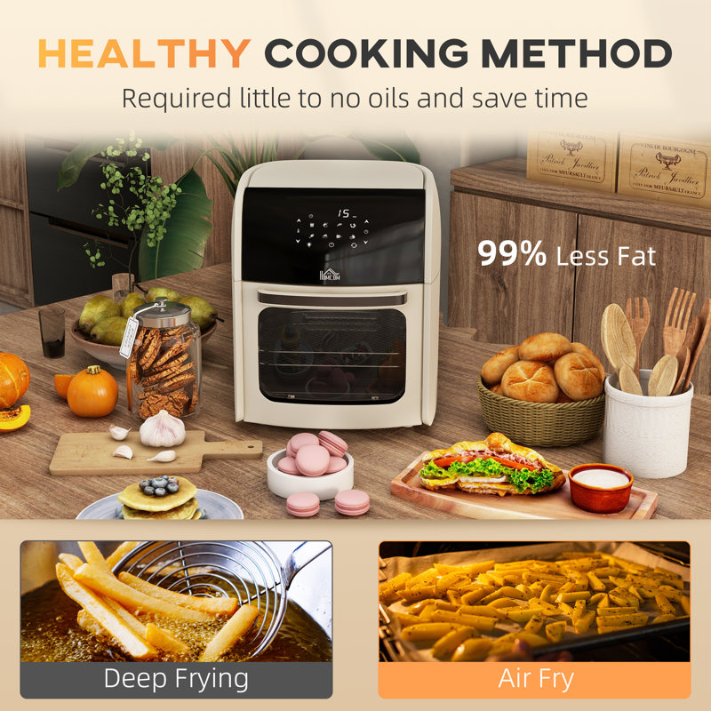 HOMCOM 12.7L Air Fryer, Cream