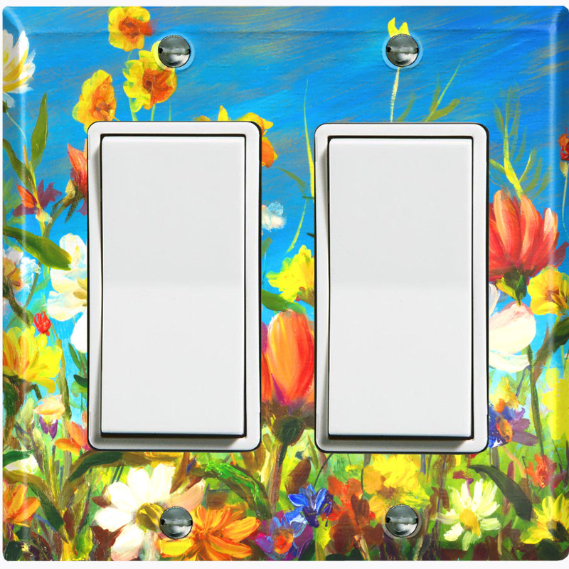 Magnifique plaque murale 2 fleurs