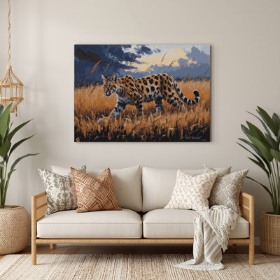 Wildlife African Wild Cat Brown Metal Wall Art