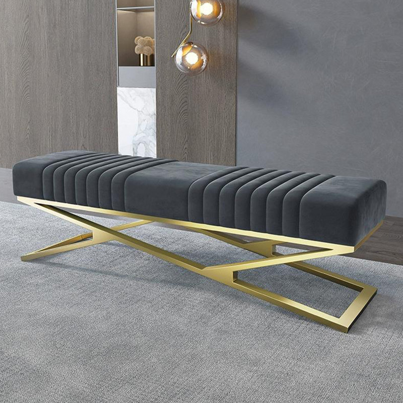 Upholstered Bench, Dark gray