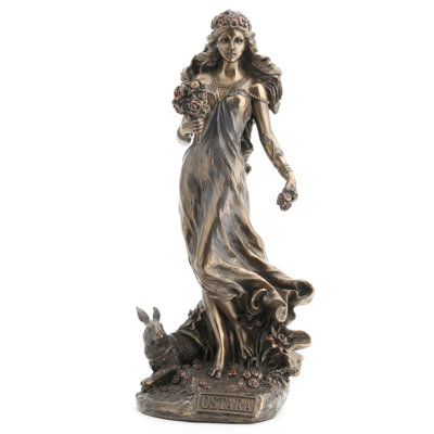 10,43 po, H Ostara, déesse allemand de Pâques, résine de poly, bronze