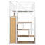 Lit mezzanine simple en métal avec poste de travail intégré, garde-robe, escalier de rangement et éclairage DEL, parfait pour économiser de l'espace et une vie fonctionnelle