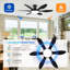 Cliffes 51" Flush Mount Ceiling Fan And Remote Control,Quiet DC Dimmable 6 Blades-114822755