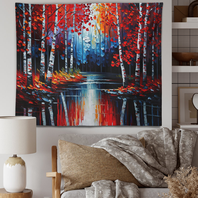 Tapisserie en polyester avec punaises, H 32 po x l 39 po