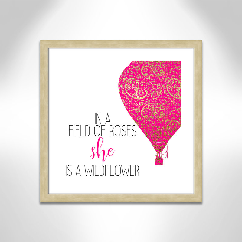 Il s’agit d’un wildflower, H 24,5 po x l 24,5 po x P 0,63 po, Encadré plat champagne