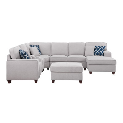 Wade Logan® Bitter 8 - Piece Upholstered Sectional & Reviews | Wayfair