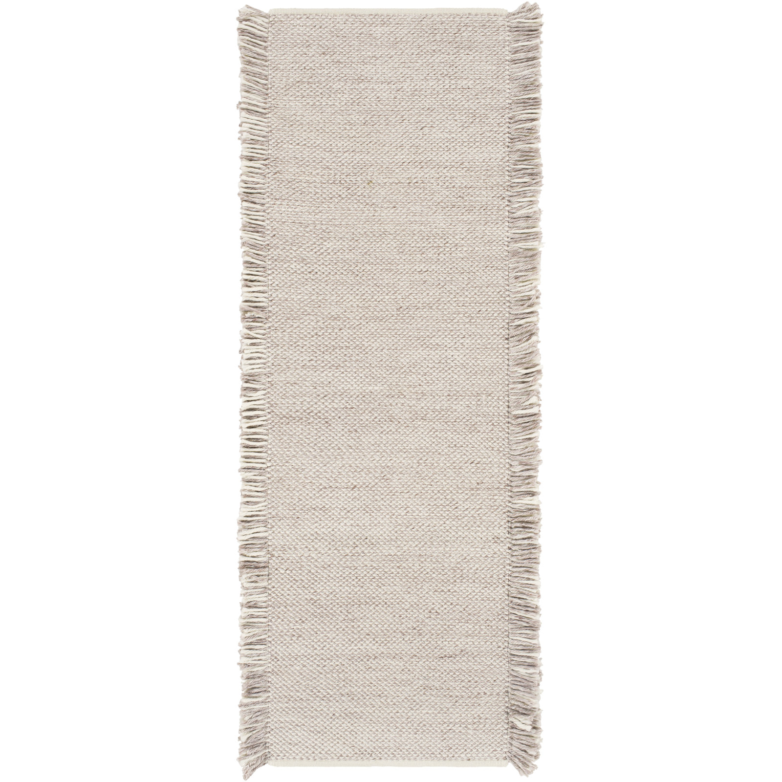 Hinton Taupe Cream Hand-Woven Outdoor Rug, Runner 2'6" x 8'