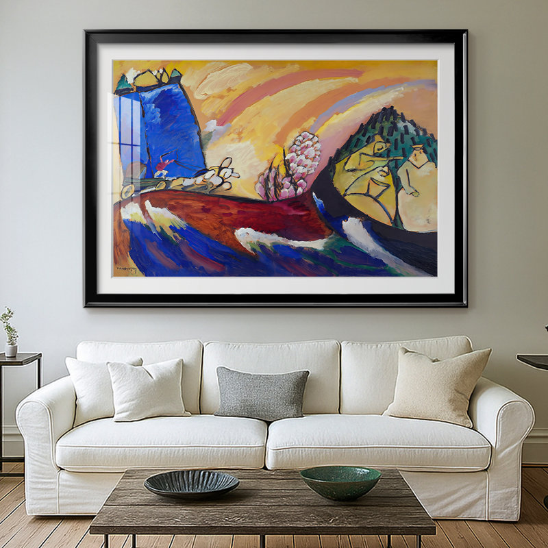 Improvisation 3 - Wassily Kandinsky - reproduction d'art avec passe-partout et verre - 1909, 30 x 5 x 42,5, Noir