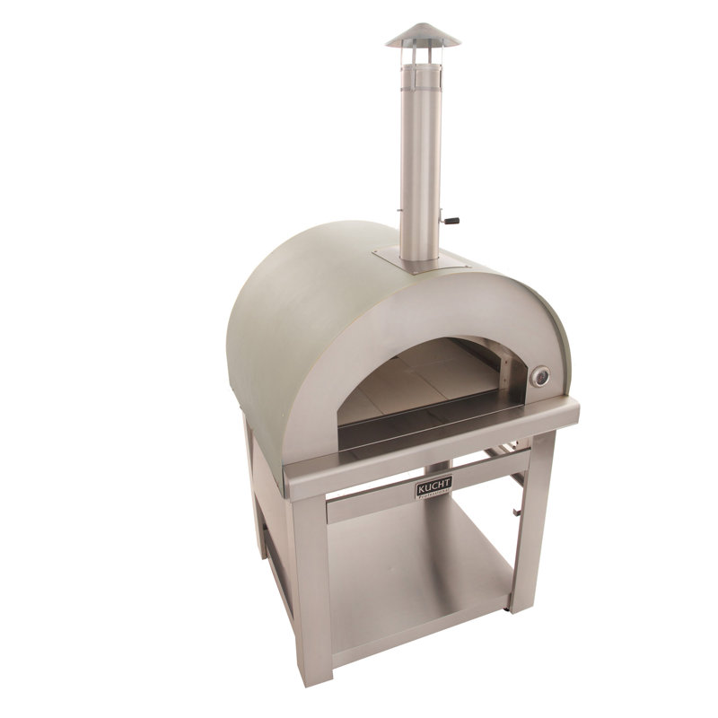Outdoor Wood-Fired Pizza Oven, Silver 