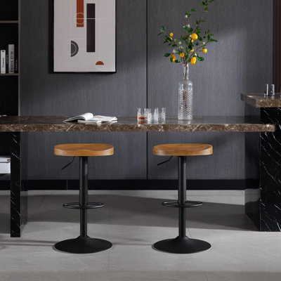 Persaeus Adjustable Height Counter Stool with Metal Frame