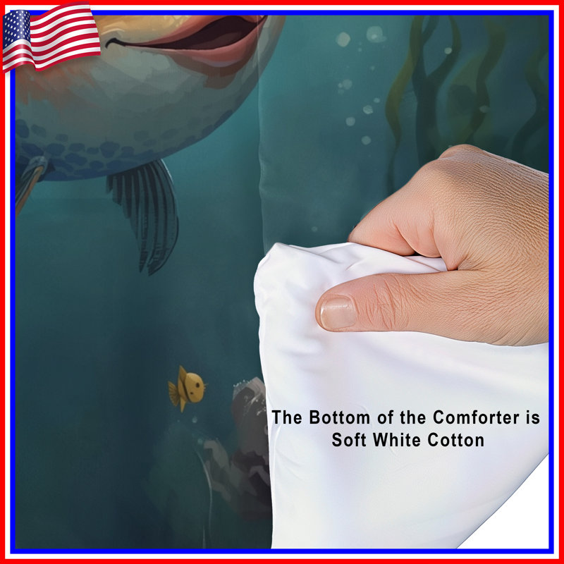 Cartoon Fish Underwater Comforter, Twin Extra Long