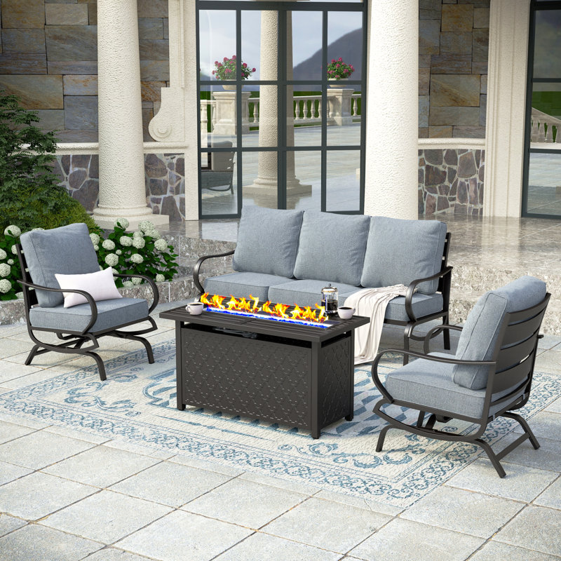 Tapasi Outdoor Patio Conversation Furniture Set, Gray