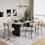 Ensemble de salle à manger rectangulaire à double piédestal avec table de salle à manger de style crème-301154038-301154031-299976011