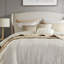 Ensemble de literie de luxe en jacquard, polyester ivoire, confort de chambre élégant