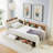 Twin Size Velvet Upholstered Daybed with Storage, LED Lights, and Wireless Charging for Modern Bedrooms-211290295