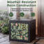 Boîte de rangement en résine 35 gallons avec panneaux décoratifs imprimés noirs