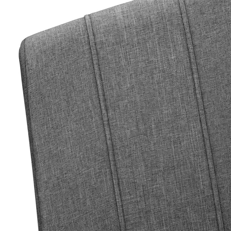 Gray Velvet Upholstered Dining Chair with Silver Metal Legs, Set of 2