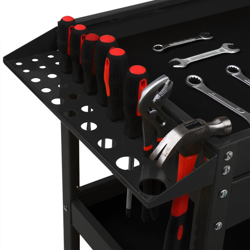 33'' H x 32'' W Utility Cart with Wheels, Black