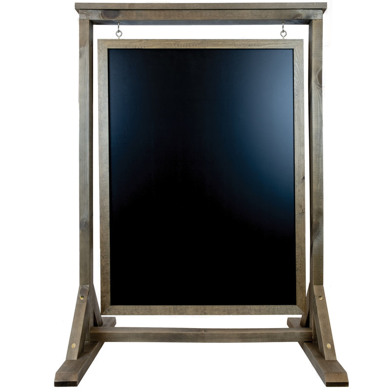 Handcrafted Wooden Rustic Brown Swinging Double-Sided Magnetic Chalkboard Sign, Strong Hanging Hooks, Ideal for Indoor and Outdoor Use, 40" x 28".