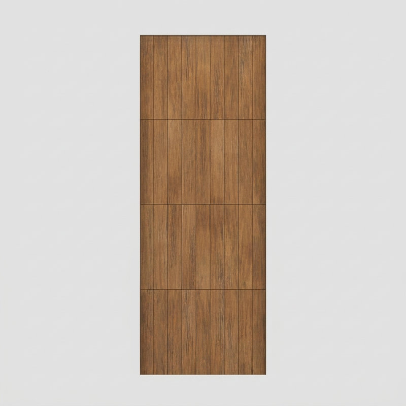 Porte à panneau encastré 96 po Gridor Slab Only Acajou - Contemporain, moderne, brut, 32" x 96" [32" Door]