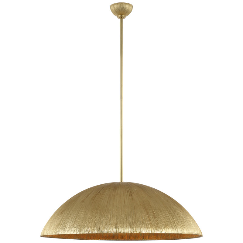 Kelly Wearstler Utopia Sculpted Pendant with White Glass, 53.25" H x 30" W x 30" D, Gild
