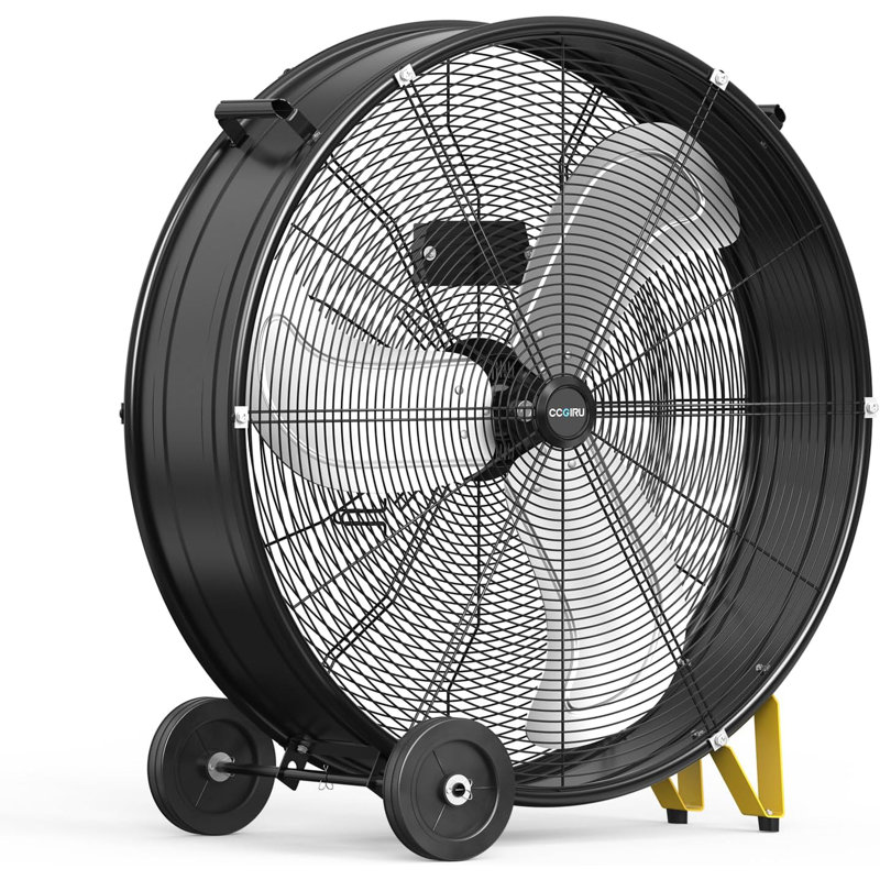 33 In  High Velocity Industrial Drum Fan,3-Speed Heavy Duty Fan for Warehouse, Workshops, Garage, Factory and Basement - UL Listed